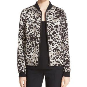 Helene Berman Animal Print Bomber Jacket